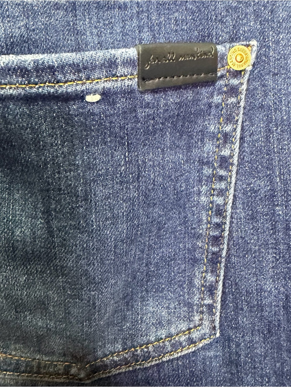 7 FOR ALL MANKIND Cropped Jo Jeans High-Rise Wide-Leg Denim in Dark Blue Size 29 - Picture 7 of 13